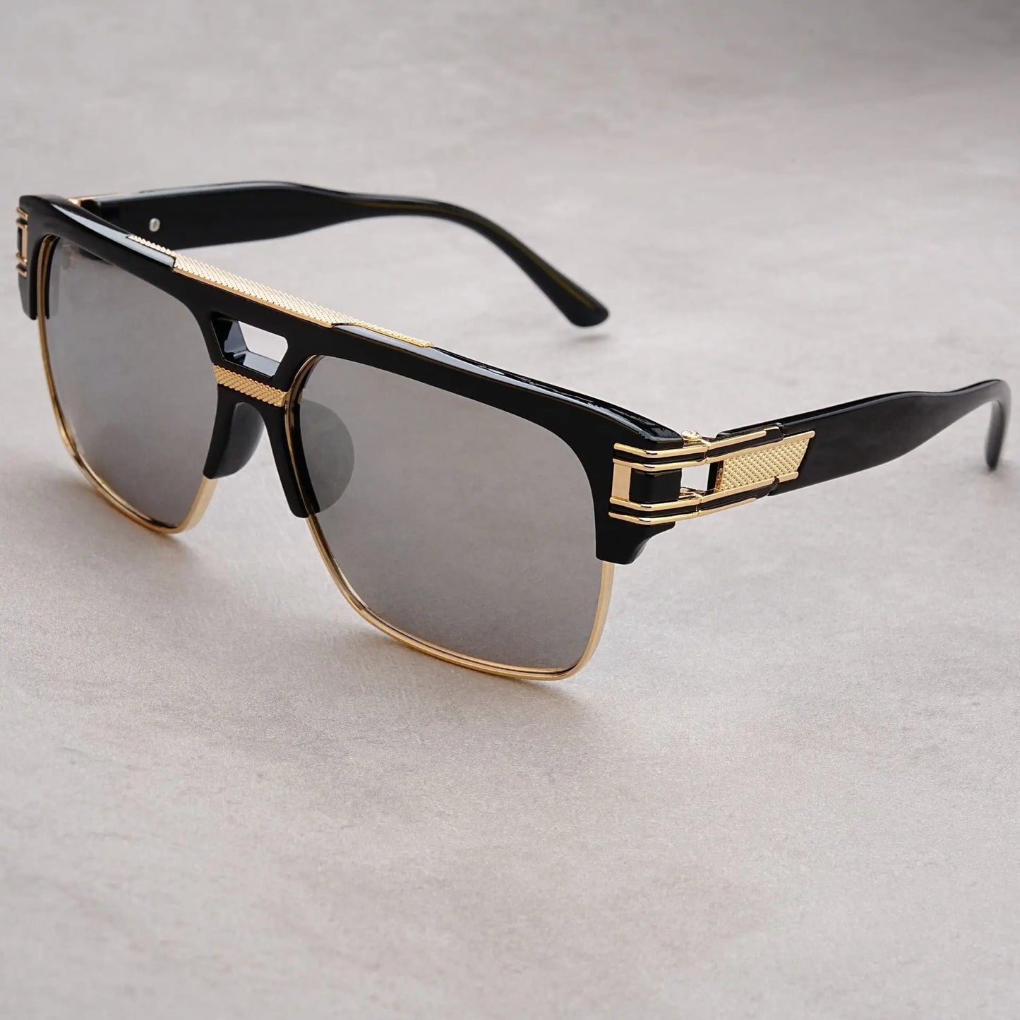 European And American Fashion Sunglasses Transparent Frame Glasses Cross Border Men And Women Retro Square Frame Sunshade Mirror