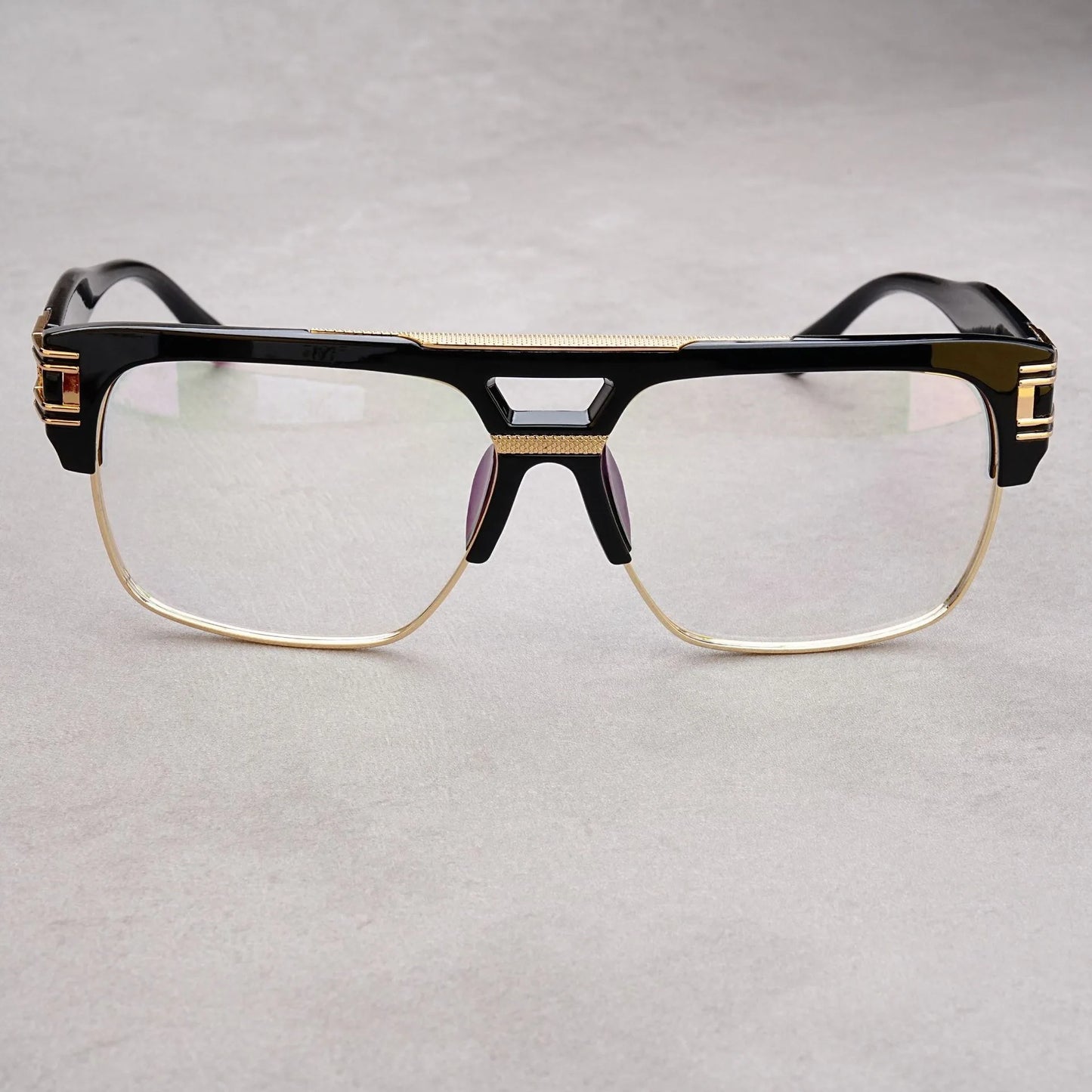 European And American Fashion Sunglasses Transparent Frame Glasses Cross Border Men And Women Retro Square Frame Sunshade Mirror