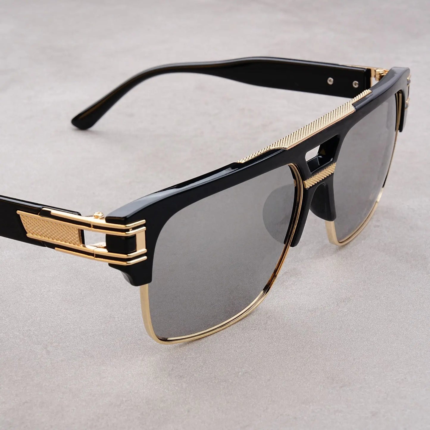 European And American Fashion Sunglasses Transparent Frame Glasses Cross Border Men And Women Retro Square Frame Sunshade Mirror