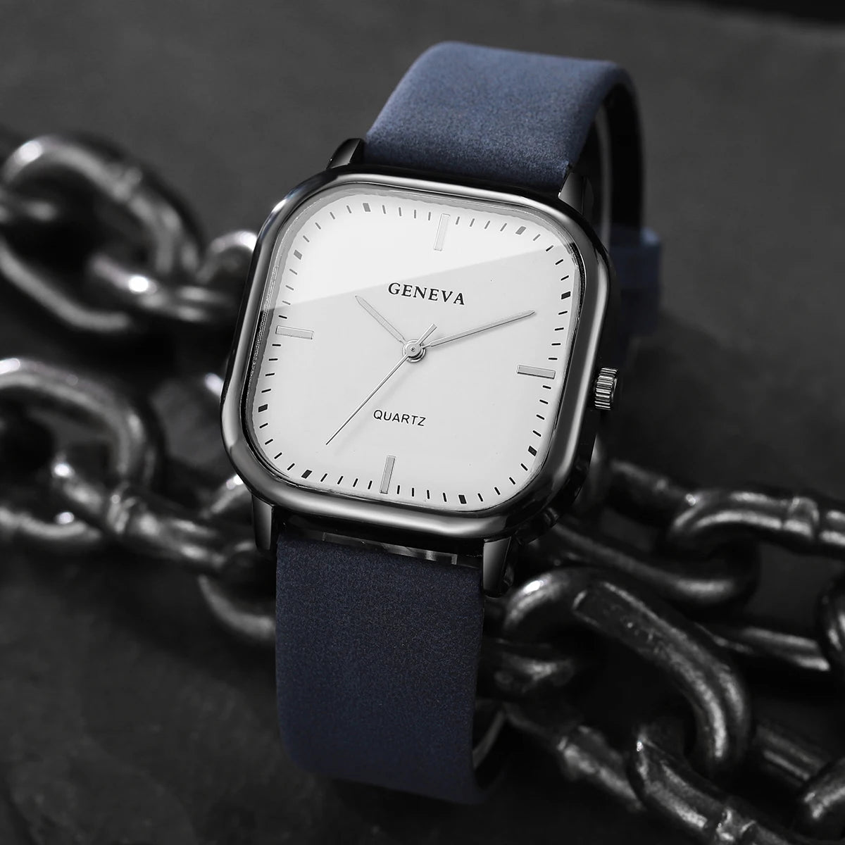 Fashion Square Dial Men's Watches Minimalist Luxury Quartz Wristwatche Casual Business Leather Strap Wristwatch Reloj Hombre