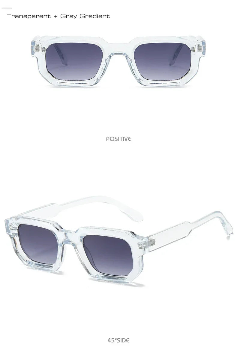 JNPCXI Fashion Blue Square Sunglasses For Women Men Retro Luxury Designer Clear Lens Sun Glasses Shades UV400 Eyeglasses