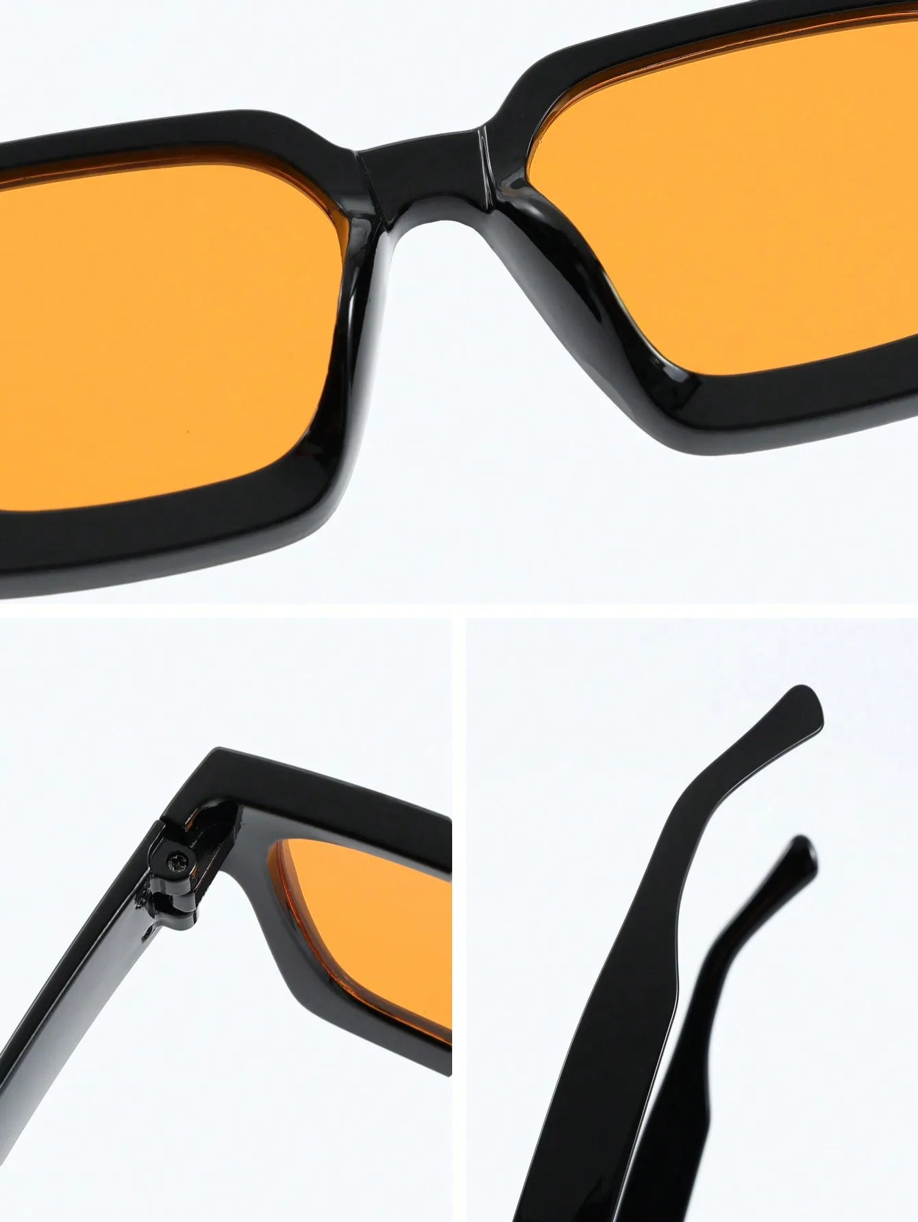 2PCS Plastic Fashion Rectangular Frame Women Sunglasses For Daily Life Men Eyewear Rave Party Daily Life  Accessories.