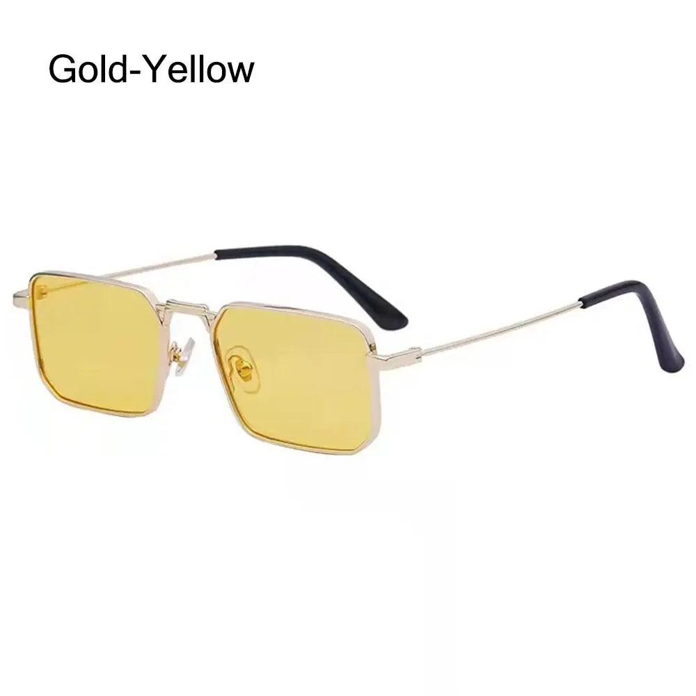 New Retro Square Sunglasses Women Fashion Rectangle Metal Frame Shades Men Luxury Brand Designer Decorative Sun Glasses Uv400