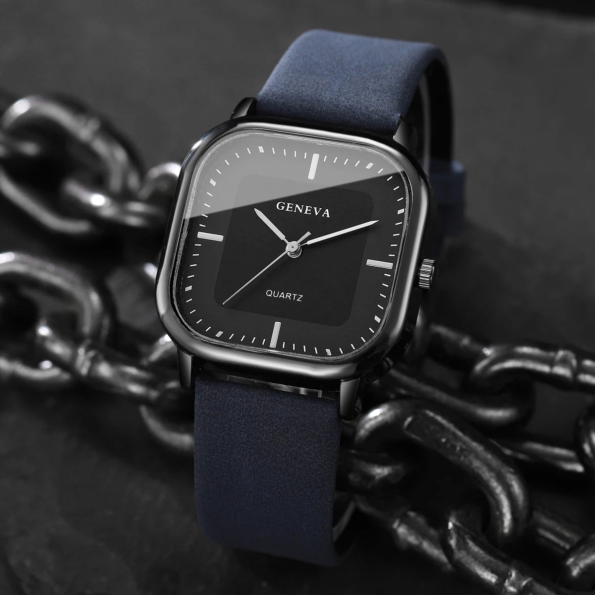 Fashion Square Dial Men's Watches Minimalist Luxury Quartz Wristwatche Casual Business Leather Strap Wristwatch Reloj Hombre