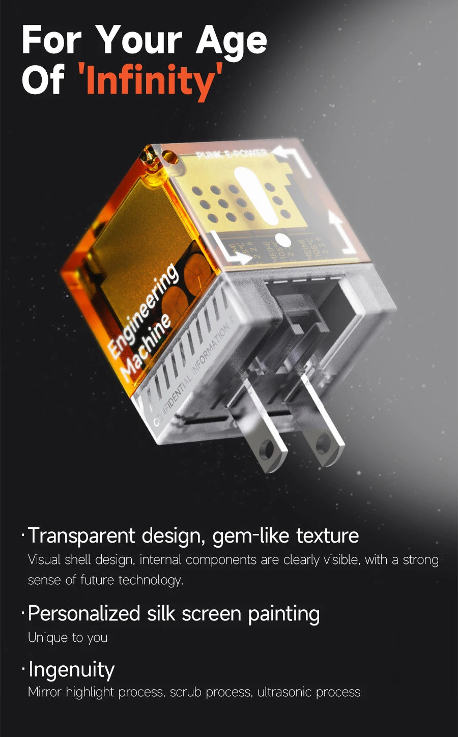Trozk TS01-35w Infinite Gem 35w Gallium Nitride Fast Charging Head Charger Head Pd Charging Plug for iPhone Charger Adapter