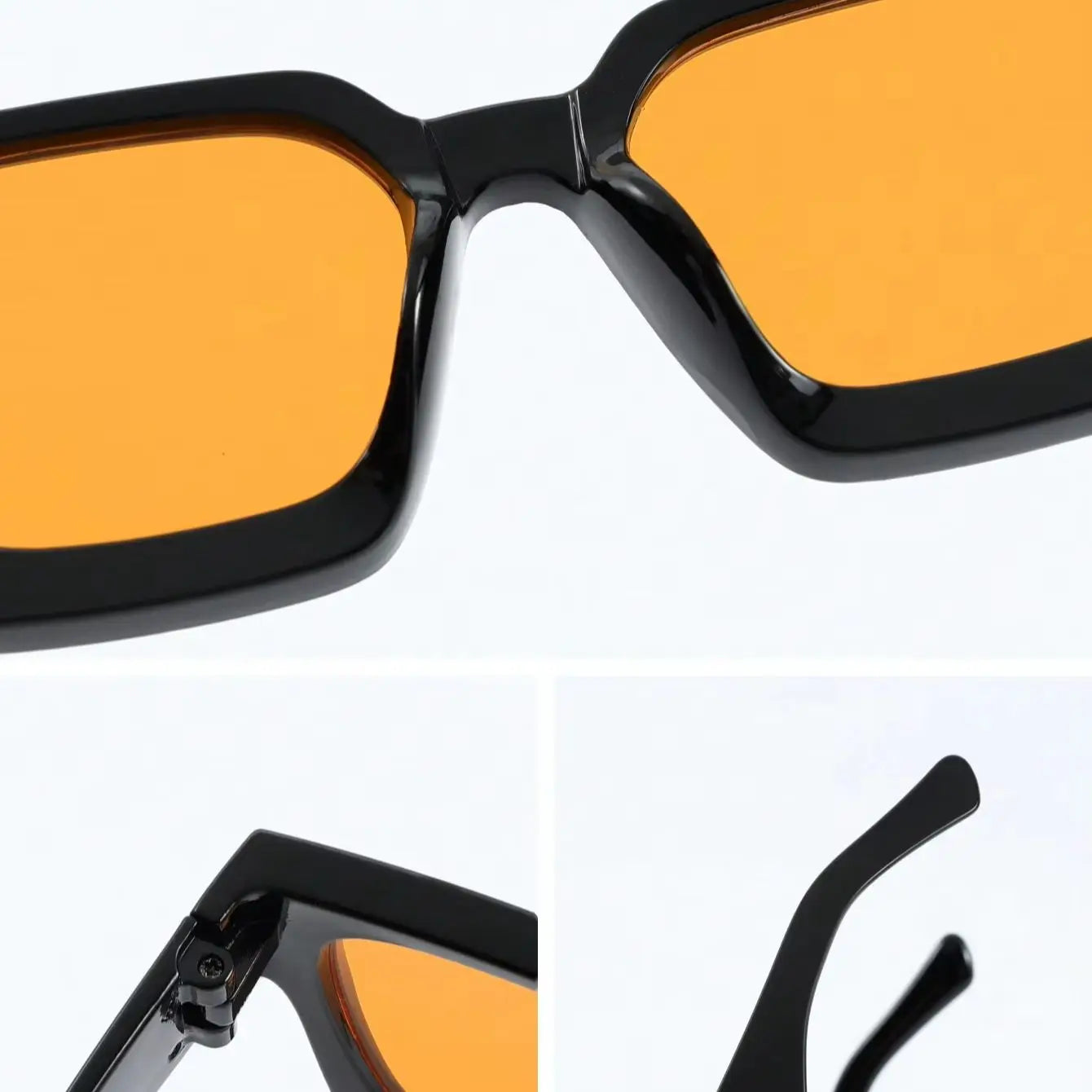 2PCS Plastic Fashion Rectangular Frame Women Sunglasses For Daily Life Men Eyewear Rave Party Daily Life  Accessories.