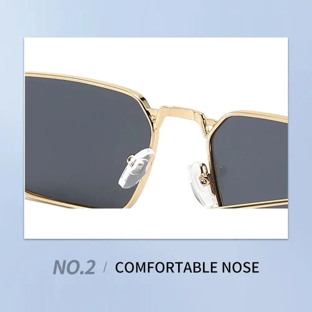 New Retro Square Sunglasses Women Fashion Rectangle Metal Frame Shades Men Luxury Brand Designer Decorative Sun Glasses Uv400