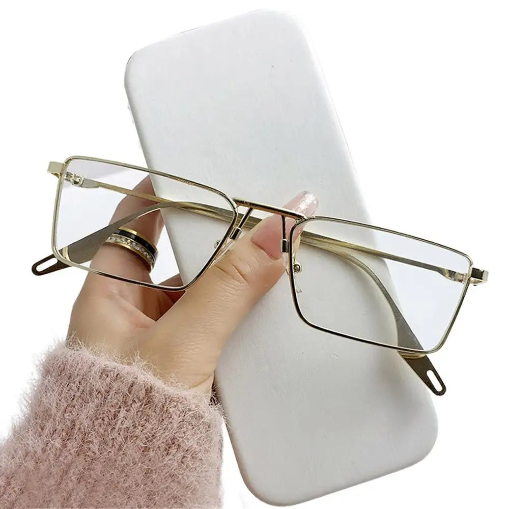 New Retro Square Sunglasses Women Fashion Rectangle Metal Frame Shades Men Luxury Brand Designer Decorative Sun Glasses Uv400
