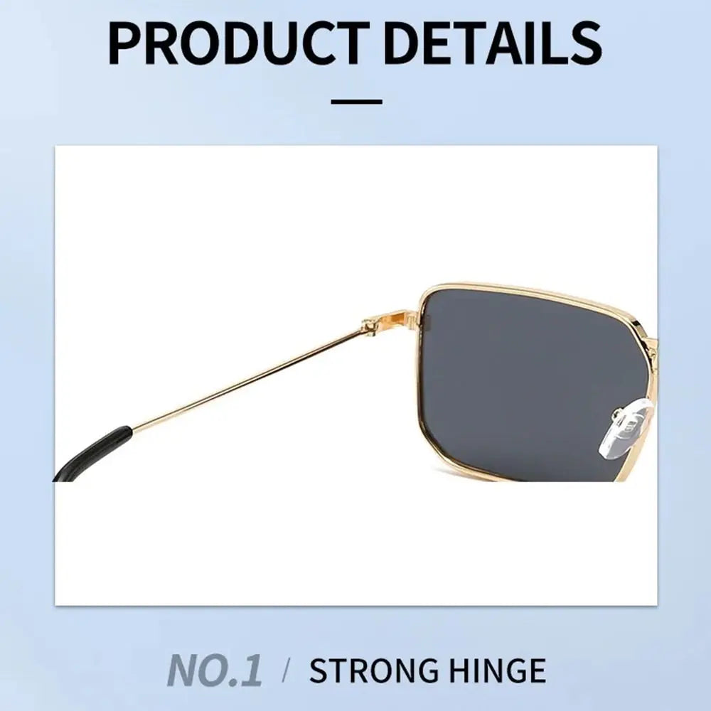New Retro Square Sunglasses Women Fashion Rectangle Metal Frame Shades Men Luxury Brand Designer Decorative Sun Glasses Uv400