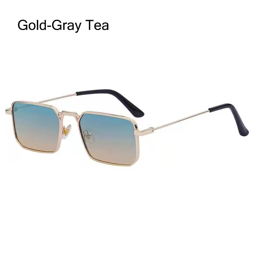 New Retro Square Sunglasses Women Fashion Rectangle Metal Frame Shades Men Luxury Brand Designer Decorative Sun Glasses Uv400