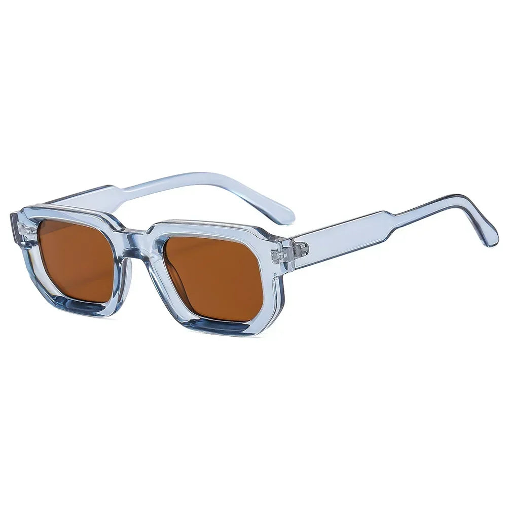 JNPCXI Fashion Blue Square Sunglasses For Women Men Retro Luxury Designer Clear Lens Sun Glasses Shades UV400 Eyeglasses