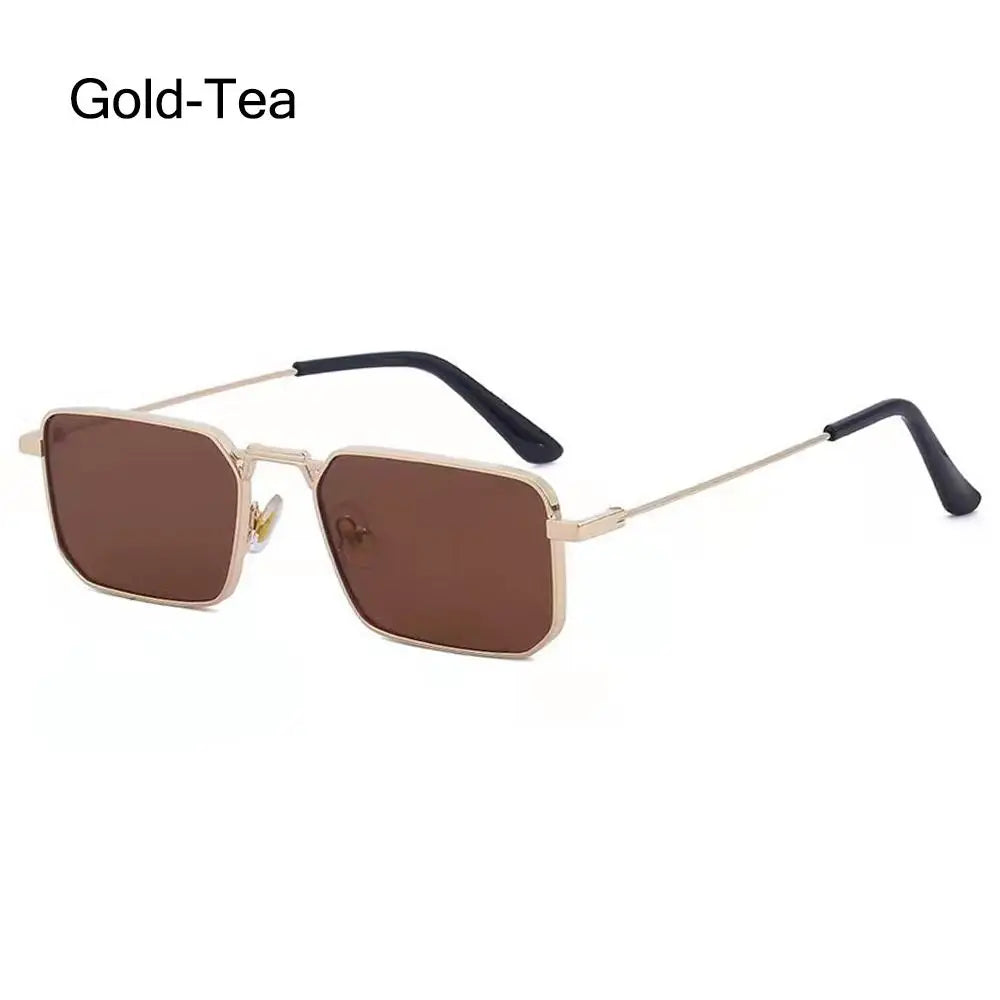 New Retro Square Sunglasses Women Fashion Rectangle Metal Frame Shades Men Luxury Brand Designer Decorative Sun Glasses Uv400