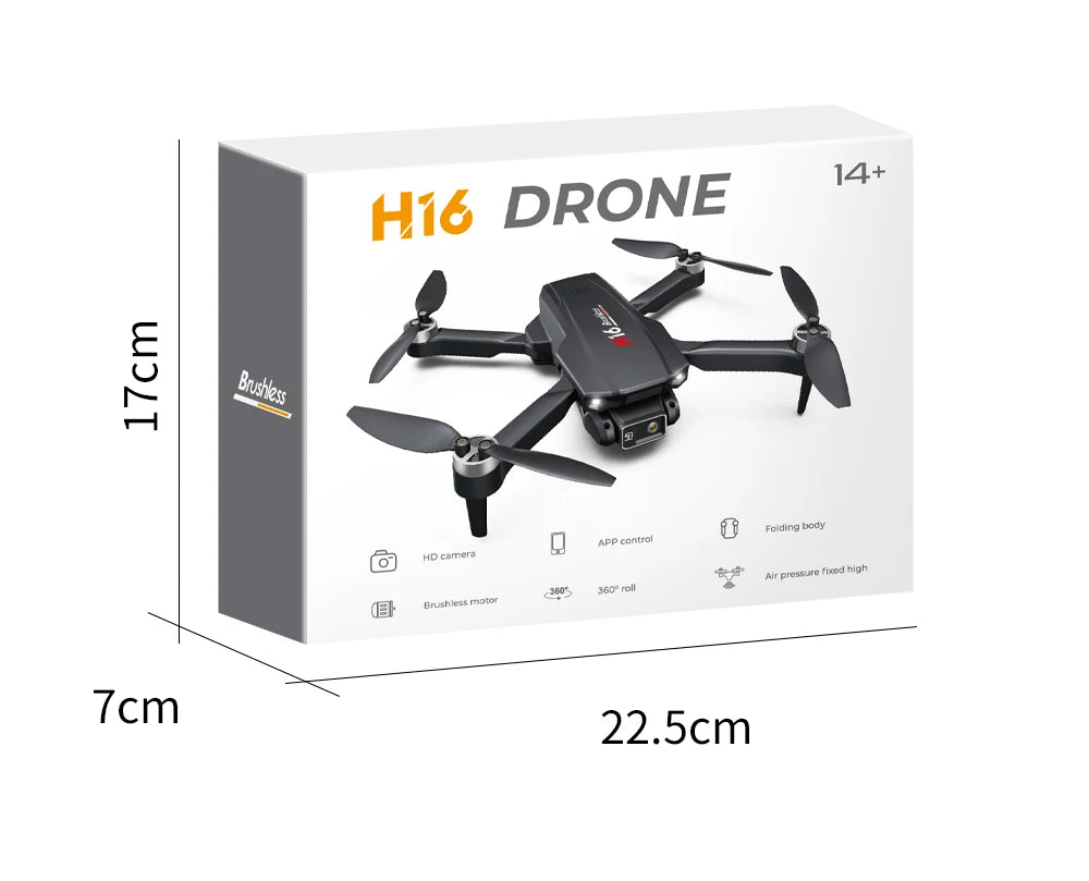 KBDFA New Drone H16 GPS Professional Dual Camera Dron Quadcopter Brushless Aerial Photography Laser Obstacle Avoidance RC Toy