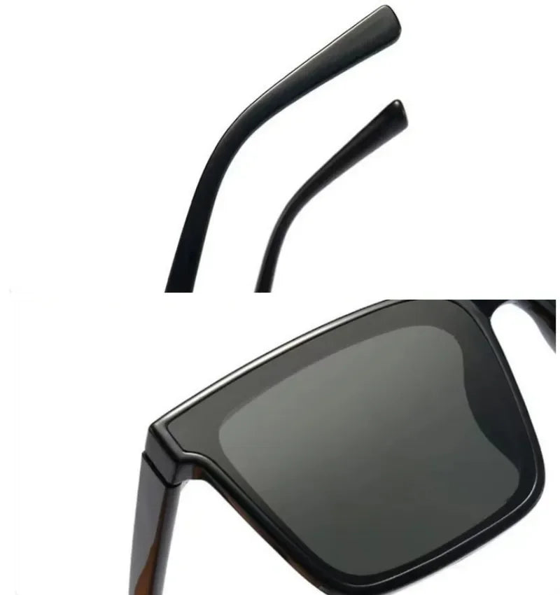 Retro Big Square Frame Sunglasses Women Brand Designer Black Cool Men Sun Glasses UV400 Shades Protection Eyeglasses Goggles